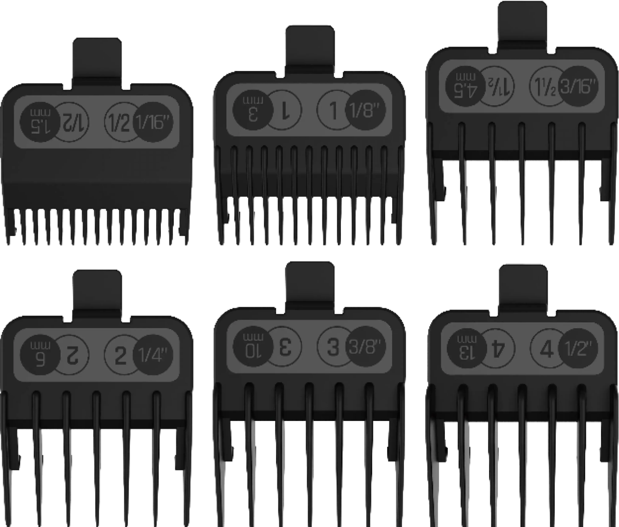 JRL Aufsteckkamm-Set Clipper 6-tlg.